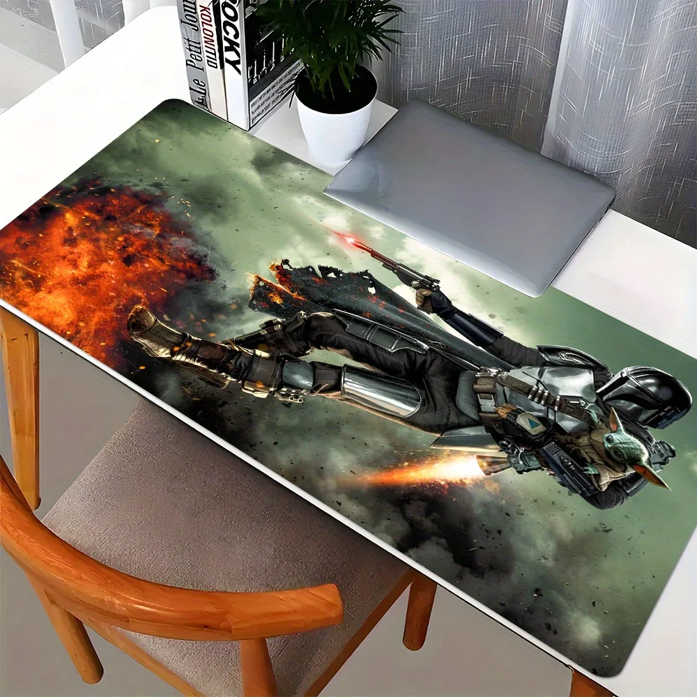 STAR WARS Mandalorian Oversized Mouse Pad - Durable, Anti-Slip Desk Mat with Intricate Armor Design, Perfect for Gamers & Studen