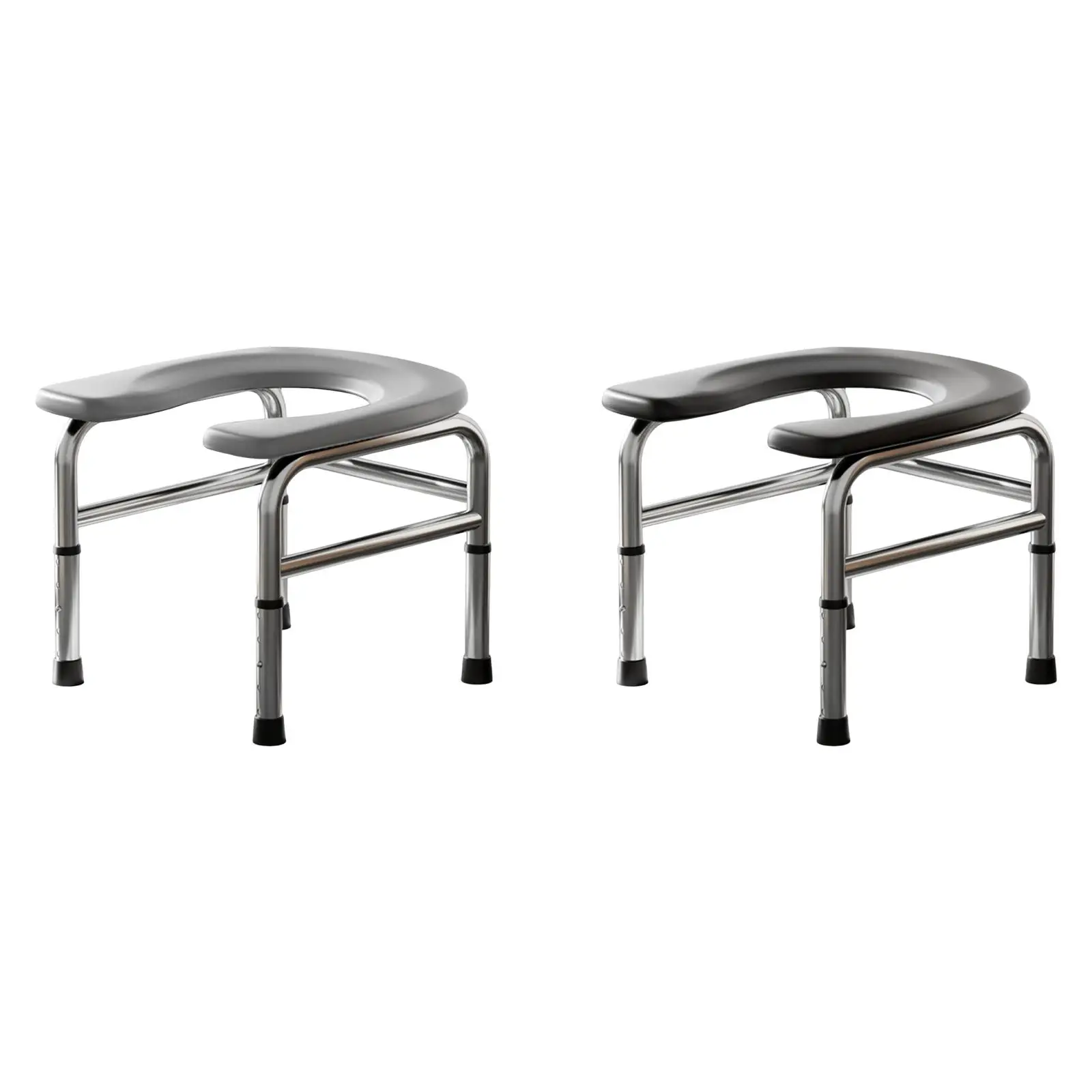 

Elderly Squat Toilet Seat Adjustable Height Commode Seat Multi Uses Anti Slip