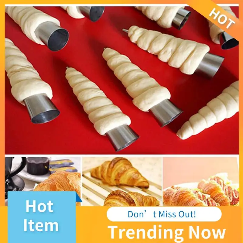 BBNV-20Pcs Cream Horn Molds Stainless Steel Cone Tubular Shaped Mold Croissant Mold For Cannoli Tubes With Cleaning Brush