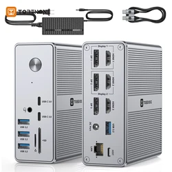 TOBENONE Docking Station with 120W Power Support Triple 4K Display for MacBook Pro/Air Quadruple Display for Windows