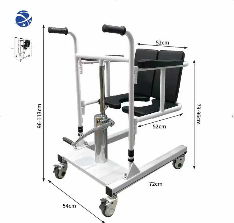 Multifunctional Steel Hydraulic Lift Chair for Patients Disabled Patient Transfer Wheelchair Rehabilitation Equipment