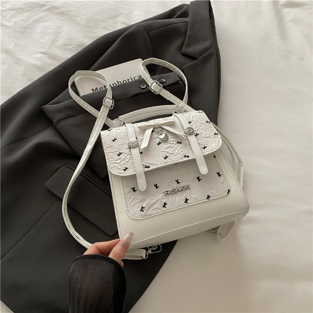 

Модный женский рюкзак в японском стиле из искусственной кожи, прочная сумка на плечо, розовая, белая, водонепроницаемая сумка в стиле банта, повседневное использование