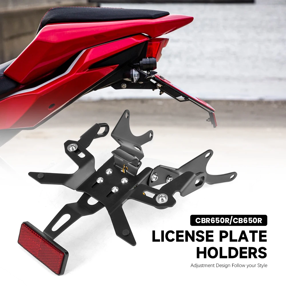 

Держатель кронштейна номерного знака мотоцикла для HONDA CBR650R CBR 650R CB650R CB650 2021-2025, комплект регулируемых задних коротких хвостовых кронштейнов