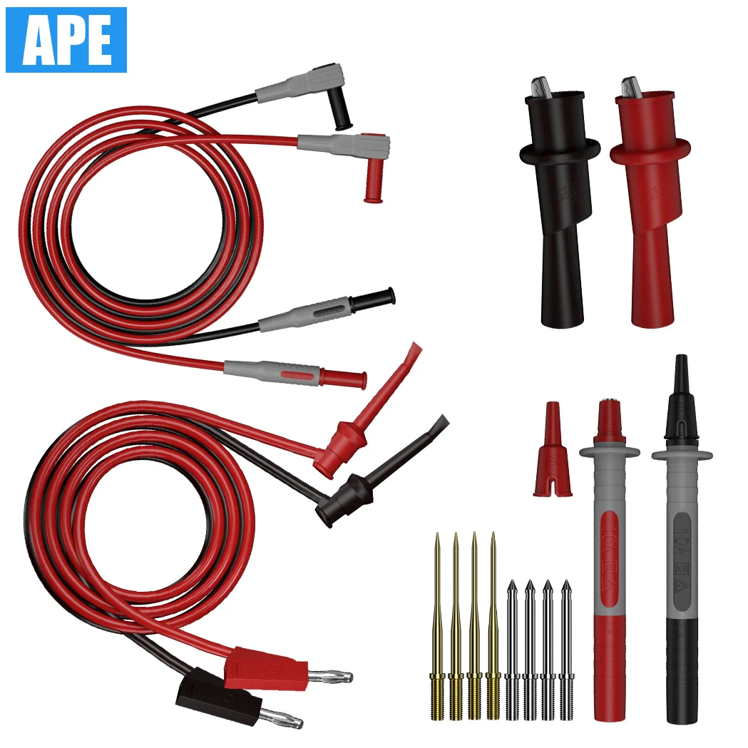 16pcs Multimeter Test Leads Kit with alligator clips with Banana plugs with Test probes