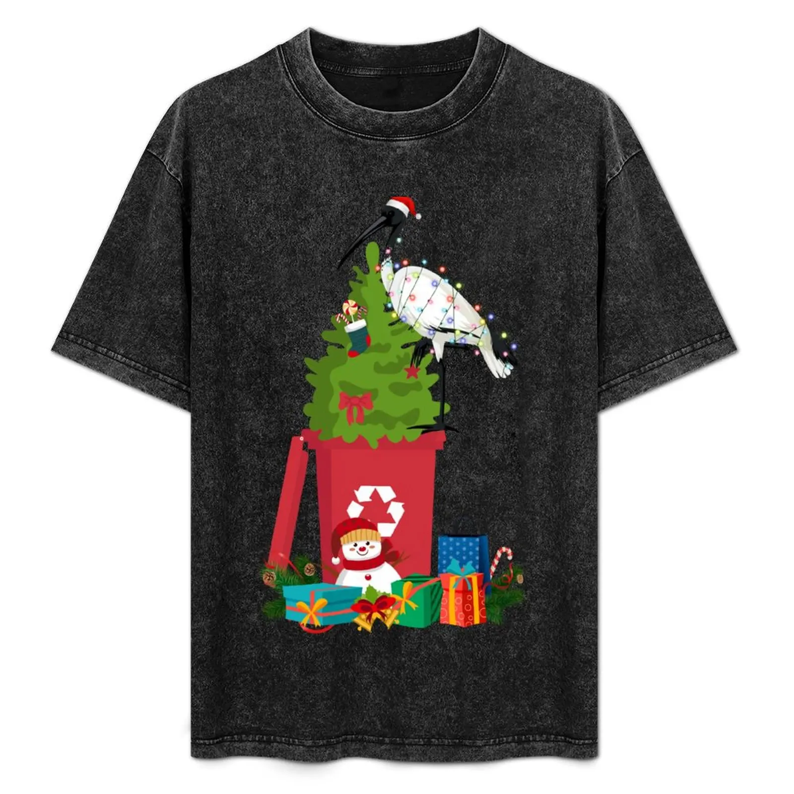 Xmas Bin Chicken Tree And Trash Can T-Shirt plain anime vintage plus size clothes mens graphic t-shirts funny