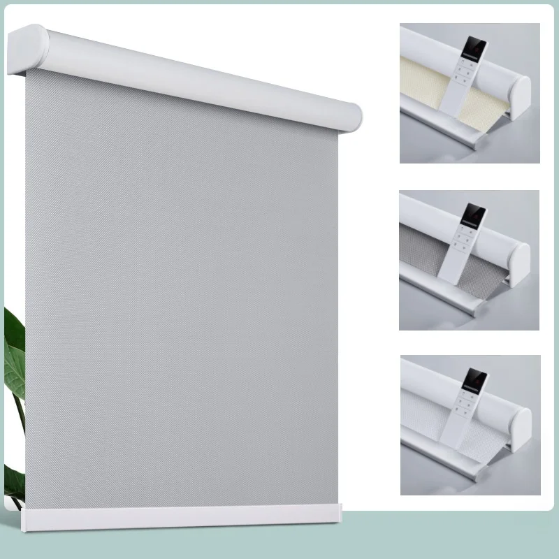 

TIPIACE-Custom Size Blackout Motorized Smart Solar Shades, Rechargeable Roller Blinds with Remote