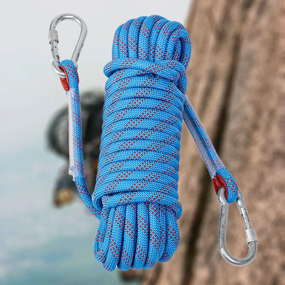 10mm Rock Climbing Rope 10m Outdoor Static Rapelling Rope Climbing Emergency Rope for Fire Escape Car Rescue