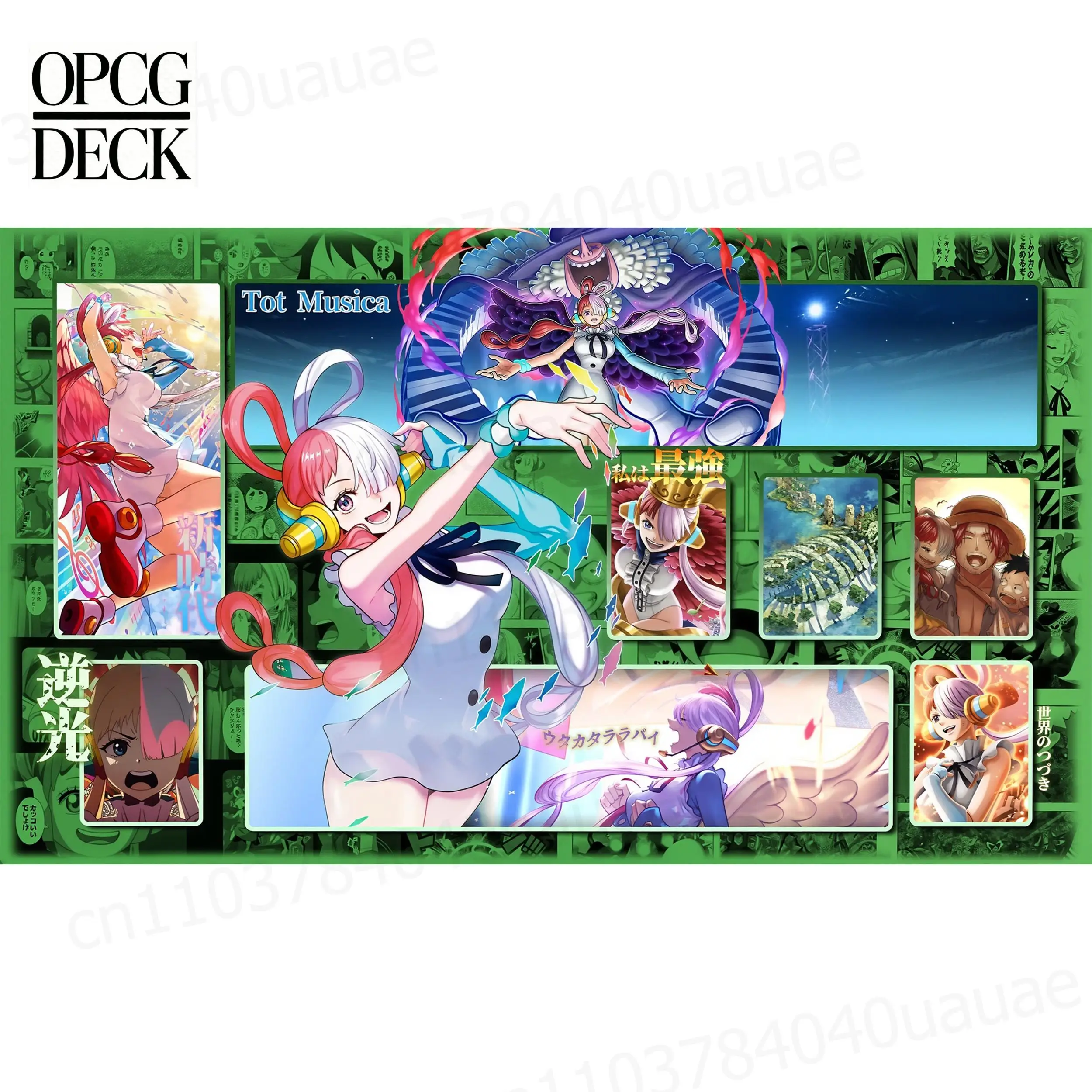 

One Piece Opcg Playmat Card Game Uta Tot Musica Shanks Gordon Anime Playmat High-Quality Card Game Mat 60*35Cm