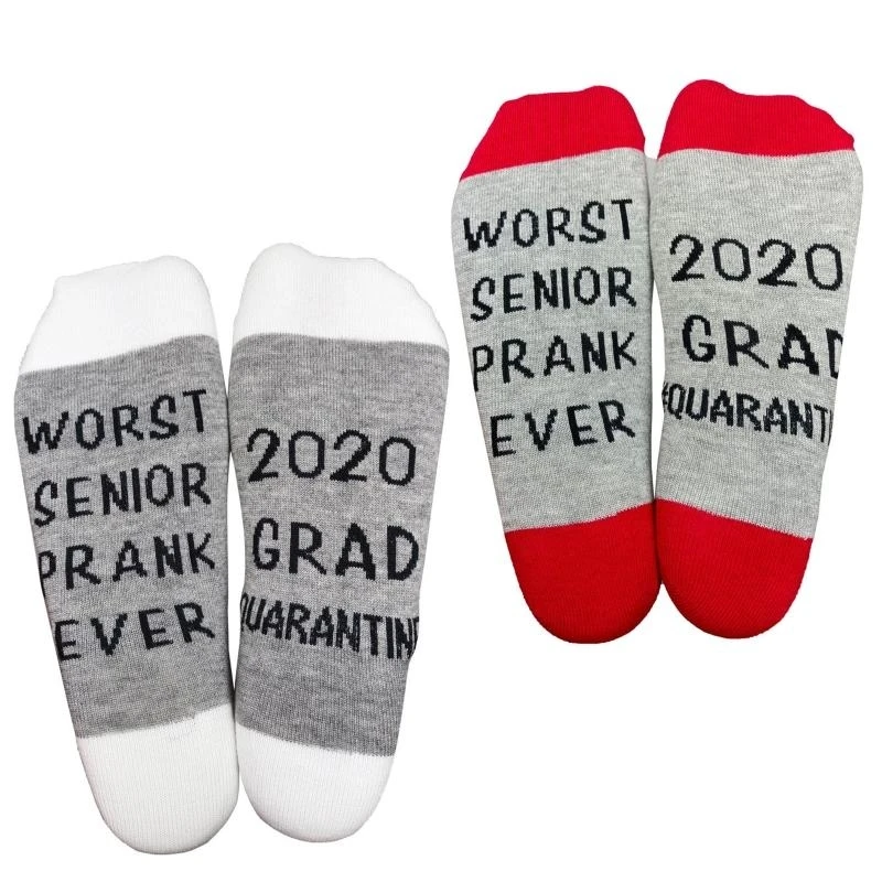 

Новинка для женщин и мужчин, студенческие хлопковые носки для экипажа, забавные худшие розыгрыши для старшеклассников 2020 года,