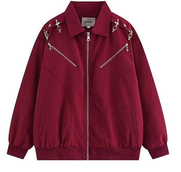 2025 Autumn New Trendy Fashion Tops Metal Buckle Tooling Jackets Men's High Street Handsome Long-sleeve Solid Color Chic Jackets