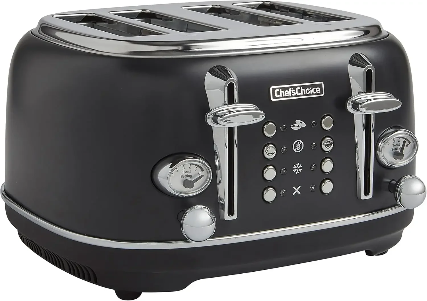 

Toaster 4 Slice Stainless Steel with 5 Functions and 6 Shade Settings, 1500-Watts, Black