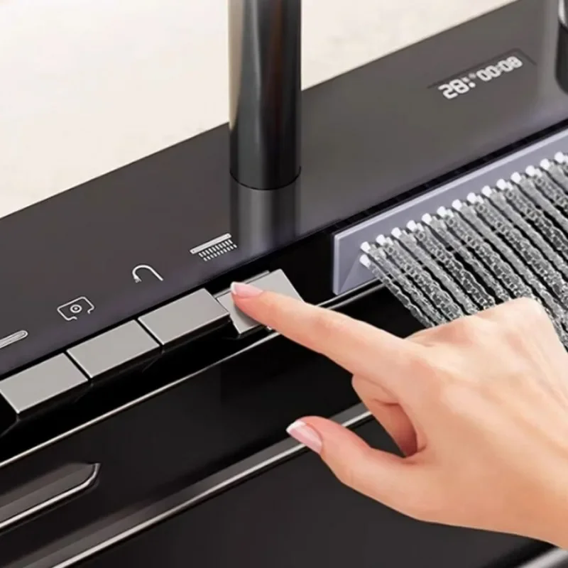 Luxury Smart Kitchen 304 Stainless Steel Waterfall Sink Multifunction Digital Display Waterfall Faucet Soap Dispenser Cup Washer
