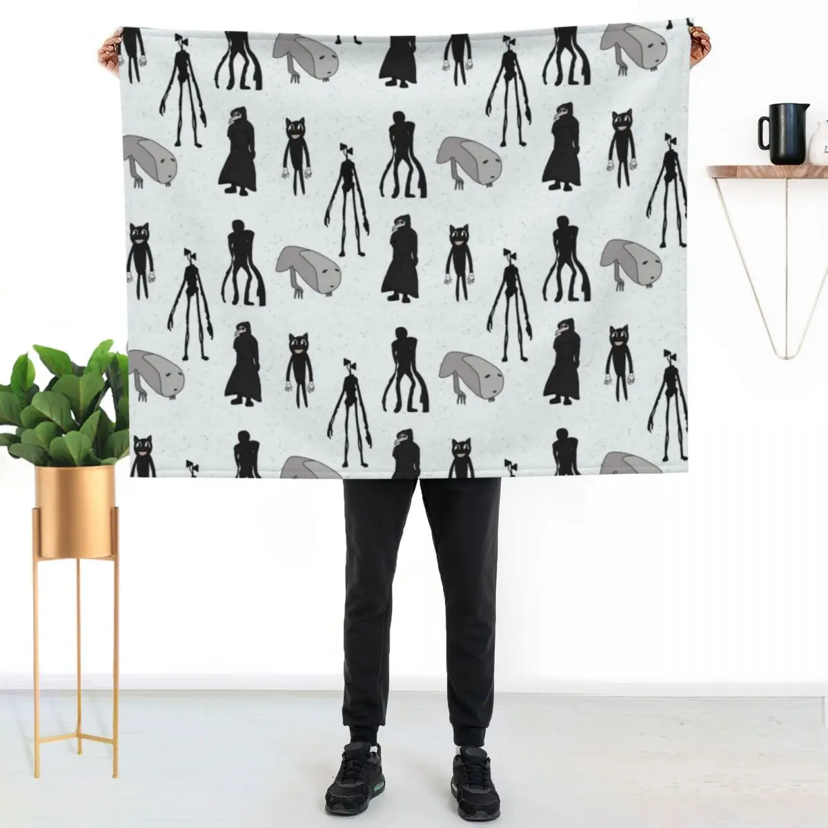 Siren head, breaking news, witch dr, bridge worm, cartoon cat Throw Blanket Retros Luxury Winter beds Nap Blankets