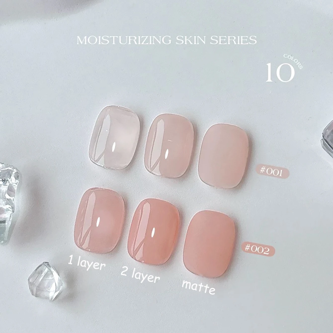 1 pièces ZH hydratant peau rafraîchissant rose blanc glace Transparent nu Gel vernis à ongles été populaire doux blanchissant Nail Art