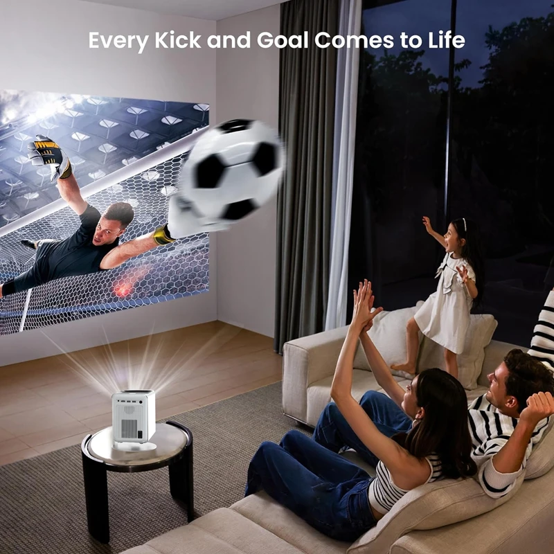 C6 4K Projector Full HD 1080P 260 ANSI Lumens Android 9.0 WiFi 6 Video Home Theater Projector Auto Focus/Keystone Correction