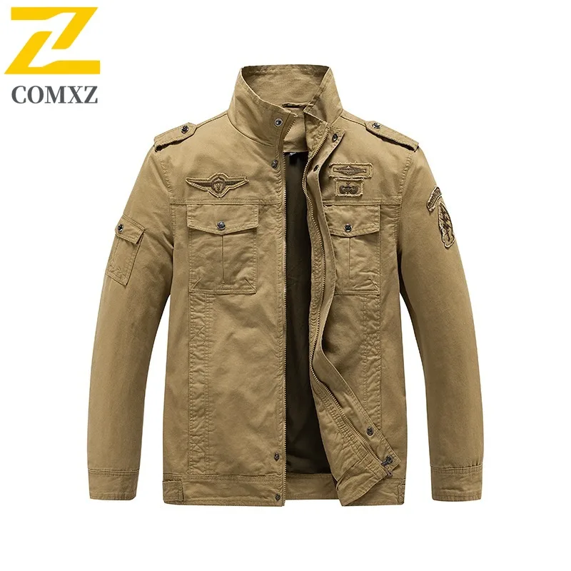 

COMXZ Stand Collar Jacket 2025 Men Casual American Style Lightweight Motorcycle Jacket Riding Windproof Autumn Clothing