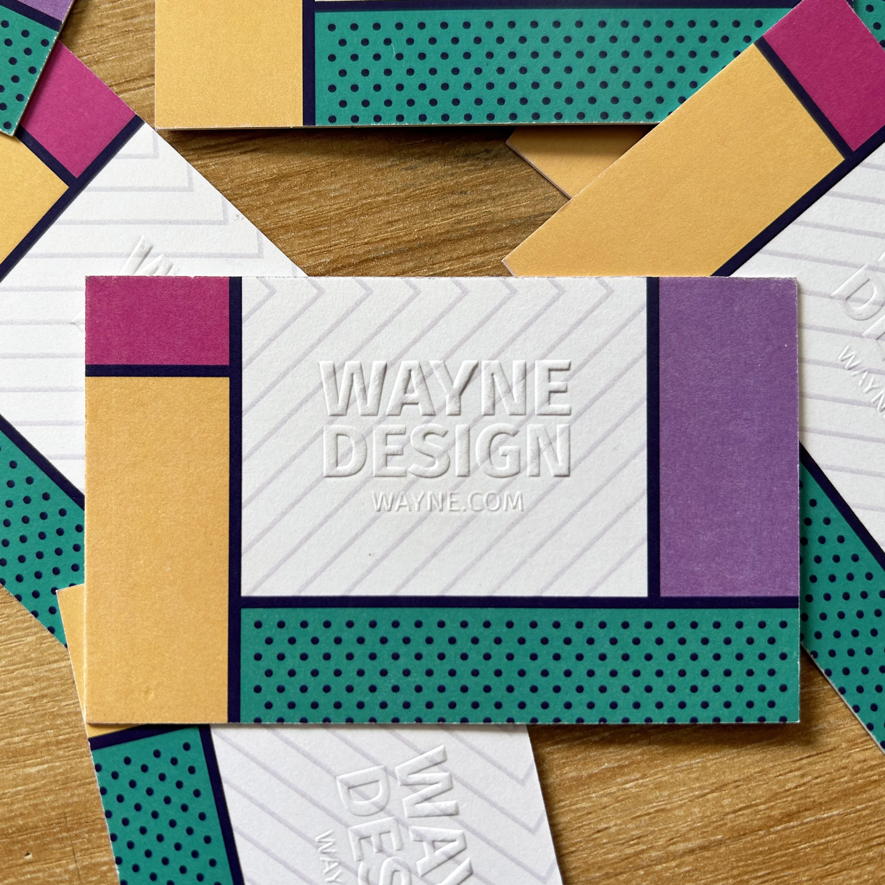 Embossed, embossed, embossed thick paper color customized LOGO business card thank-you card