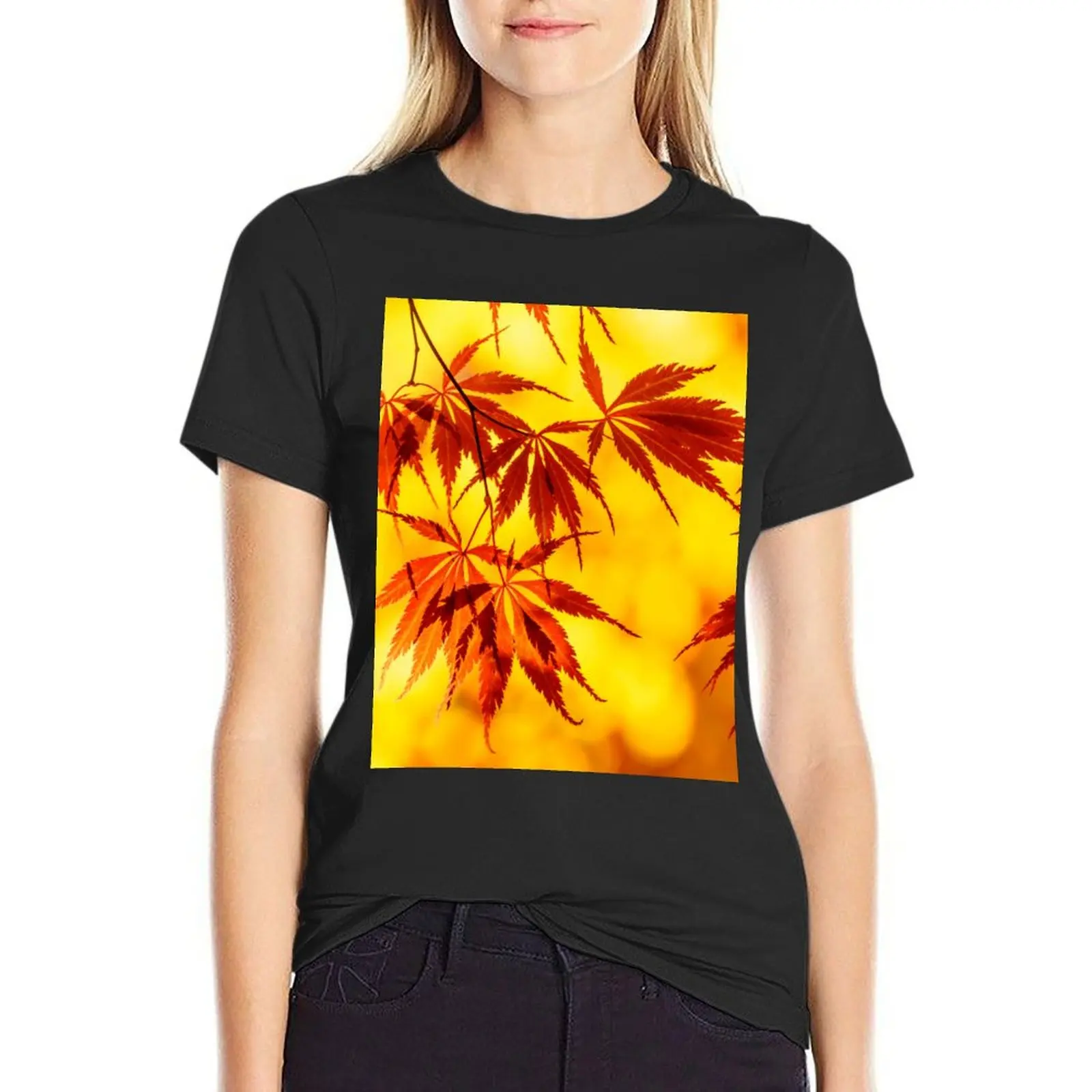 Japanese maple set T-Shirt vintage clothes funnys Woman T-shirts