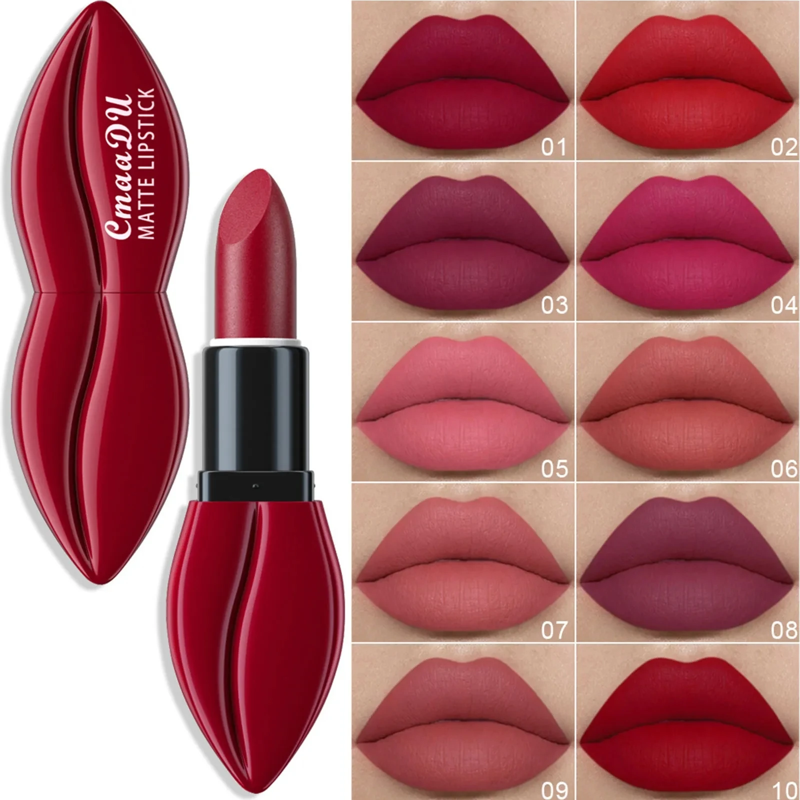 

Multi Colors Lipstick Waterproof Big Mouth Nude Matte Long Lasting Lip Stick Not Fading Sexy Red Velvet Lipstick Makeup Cosmetic