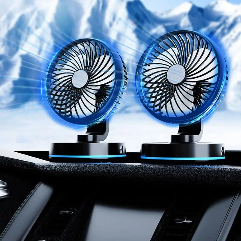 

Truck Dash Fan 4-Speed Settings Multi-angle Vehicle Fan USB Charging Travel Truck Fan 12V-24V Adjustment For Desktop Use