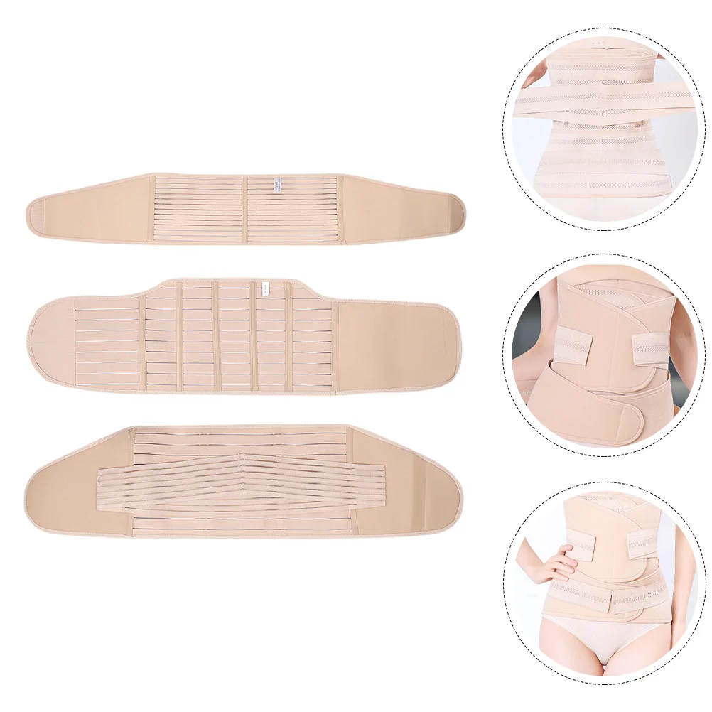 3 Pcs Postpartum Belly Belt Waist Accessory Polyester Major Binder Professional Band Elastic Convenient Wear-resistant