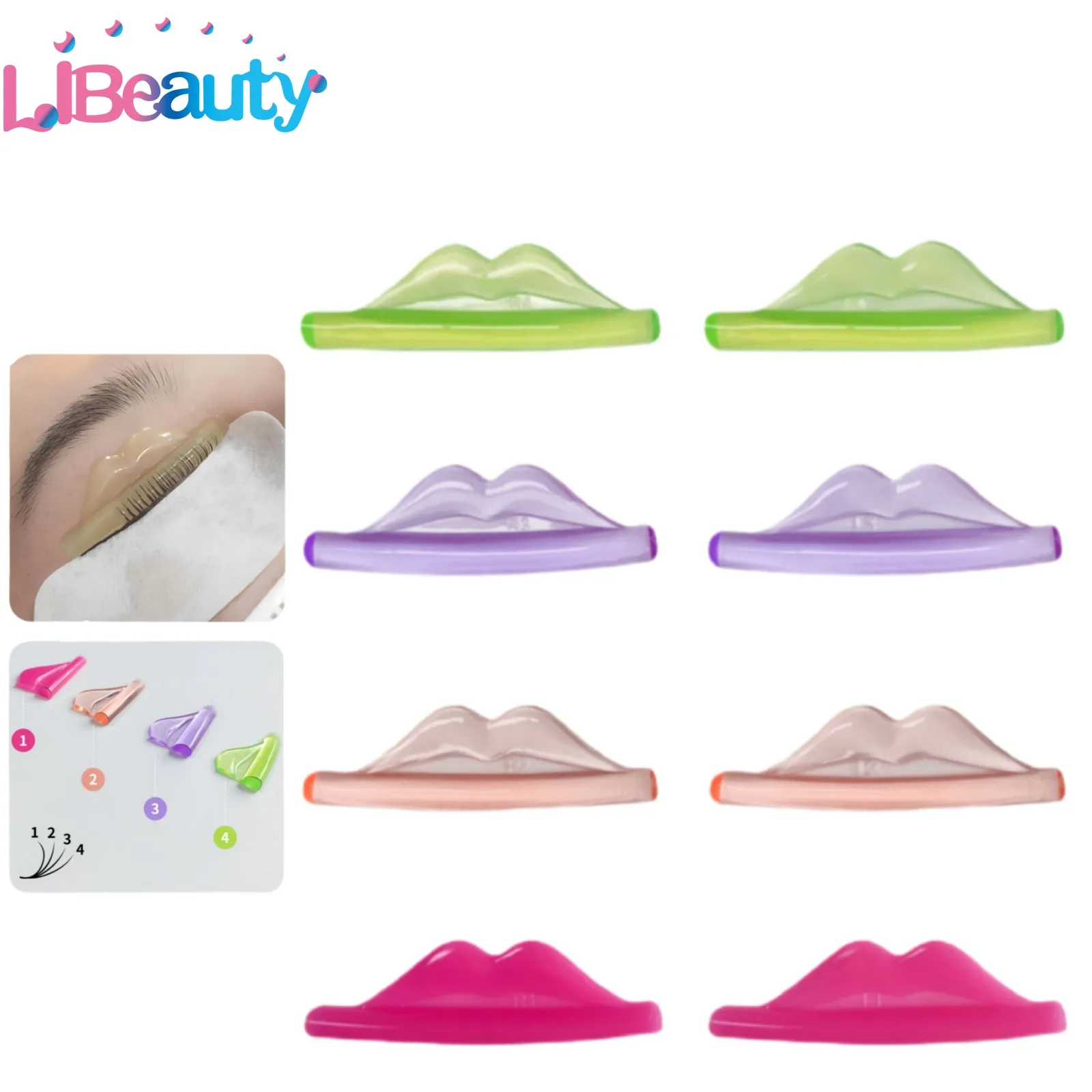 Libeauty 10Pc C Curl Silicone Eyelash Perming Pad Lash Lift Shield Lifting Eyelash Curler Lash Rods Accessories Makeup Tool