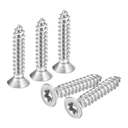 Uxcell 50/60/100pcs M3 M4 M5 M6 304 Stainless Steel Flat Countersunk Head Torx Screws Tamper-proof Security Wood Screws
