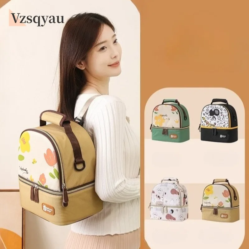 Thermal Pack Milk Pack Storage Backpack Bento Bags Double Breast Milk Backpack Milk Bottle Fresh Outdoor Refrigerated Mommy Bags