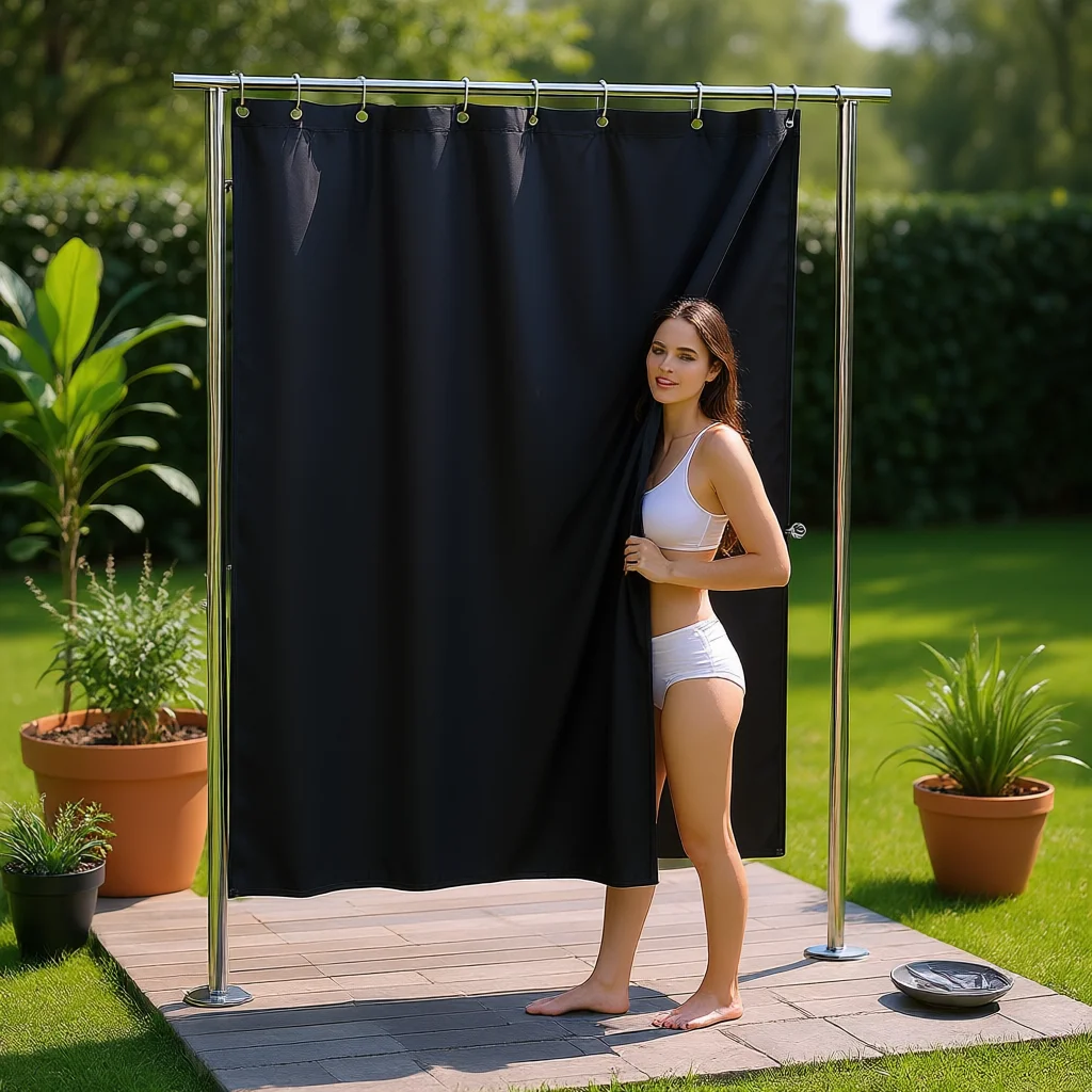 Outdoor Camper RV Screen Curtain Shower Curtain Car Partition Changing Curtain Privacy  Van Barn Door Privacy Curtains