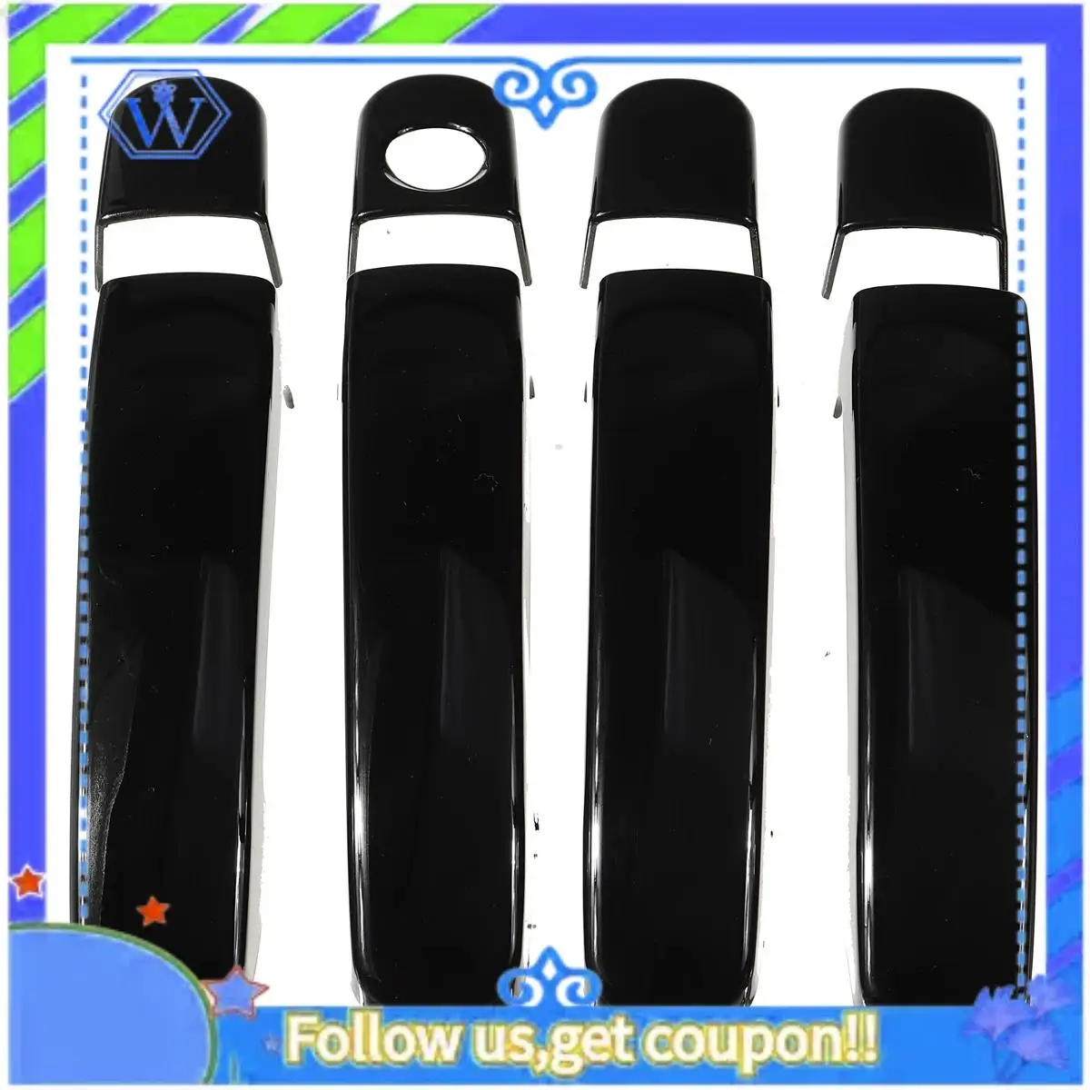 

8 PCS/SET Car ABS Glossy Black 4 Door Handle Covers For Ford Focus Escape Kuga Ranger 2013 2014 2015 2016 2017 2018