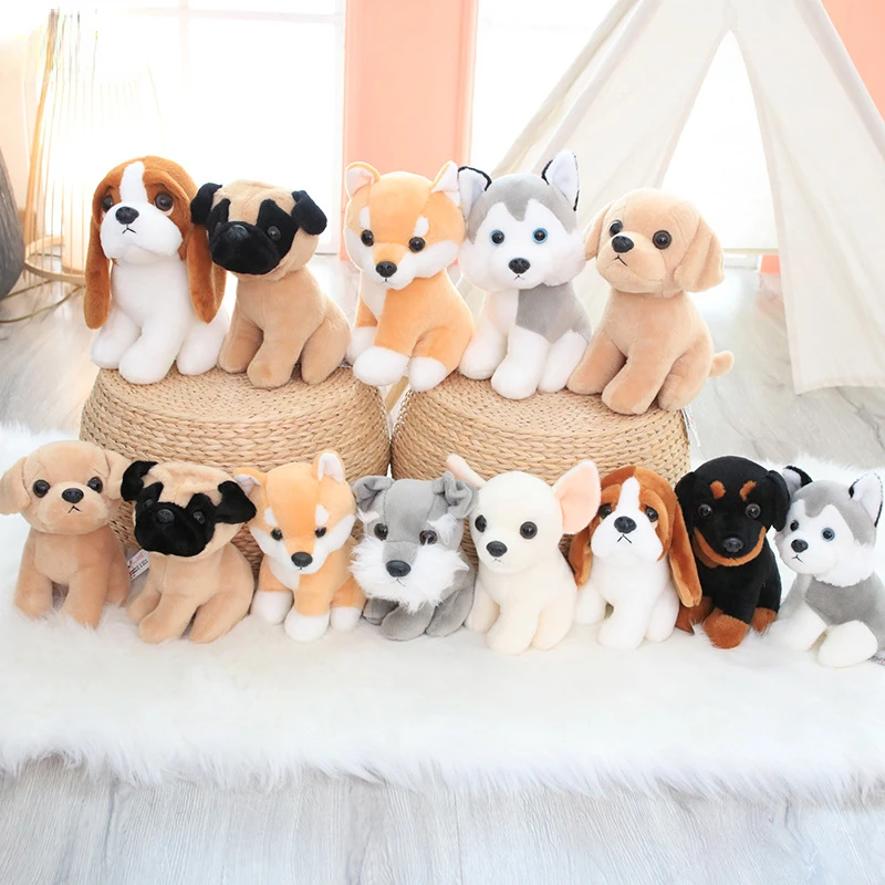 18cm Cute Simulation of Many Kinds of Dog Plush Toys Delicate Small Kawaii Husky Dolls for Pet Gifts Shiba Inu Chihuahua