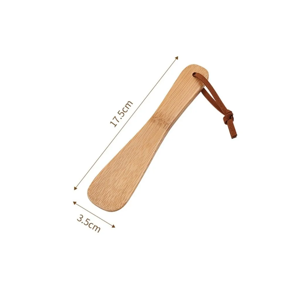 Convenient Short Long Handle Bamboo Shoe Horn Smooth Hanging Rope Shoe Puller Bamboo Shoe Spoon Daily Use