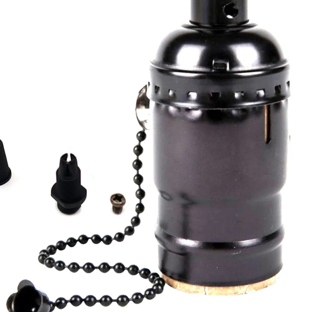 

2Pcs Retro E26 Lamp Bases High Grade Material Easy Install Vintage Light Holder Black Pearl Lamp Bases