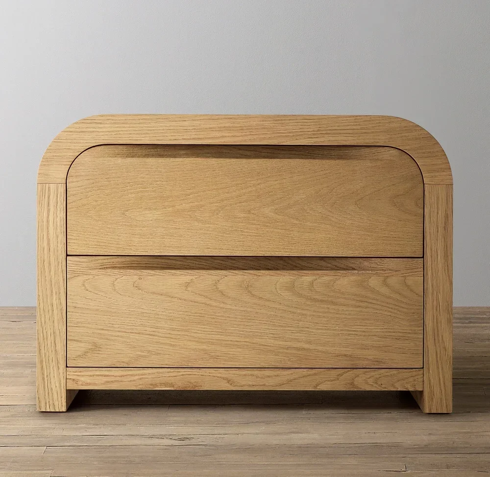 minimalist designer antique wide nightstand bedside table