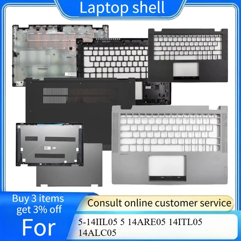 LCD Back Cover/UpperPalmrest/Bottom Case/Hinge Cover/US Keyboard NEWFor Lenovo Ideapad Flex 5-14IIL05 5-14ITL05 5-14ARE05 Laptop