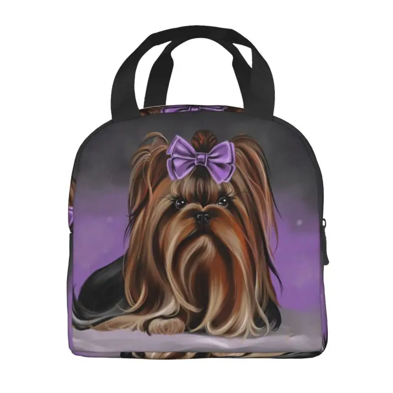 Yorkshire Terrier Dog Resuable Lunch Boxes for Women Waterproof Yorkie Lover Thermal Cooler Food Insulated Lunch Bag Office Work