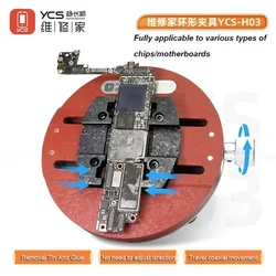 YCS-H03 Universal Mini Circular Fixture For Mobile Phone Motherboard Chip BGA Soldering Glue Removal Adjustable Repair Holder