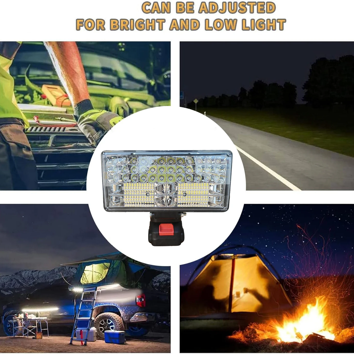 LED Work Light Jobsite Light Spotlight Tool for Makita 18v Battery Lamp Flood Light Flashlight Tools accessories(No Battery)