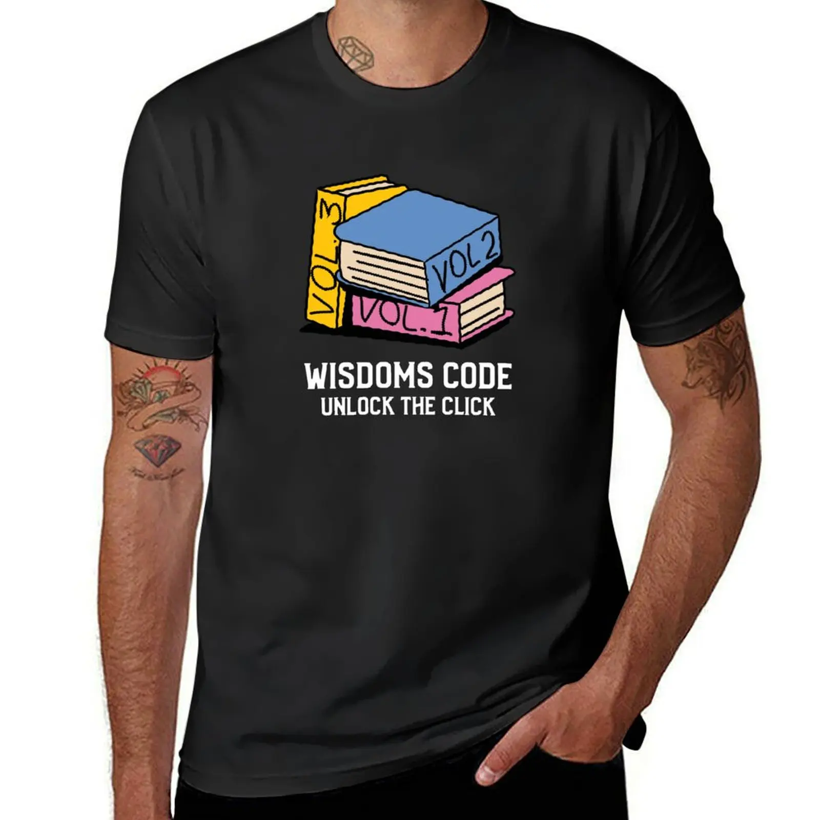 Wisdoms code unlock the click T-Shirt heavyweights customs t shirts for men cotton