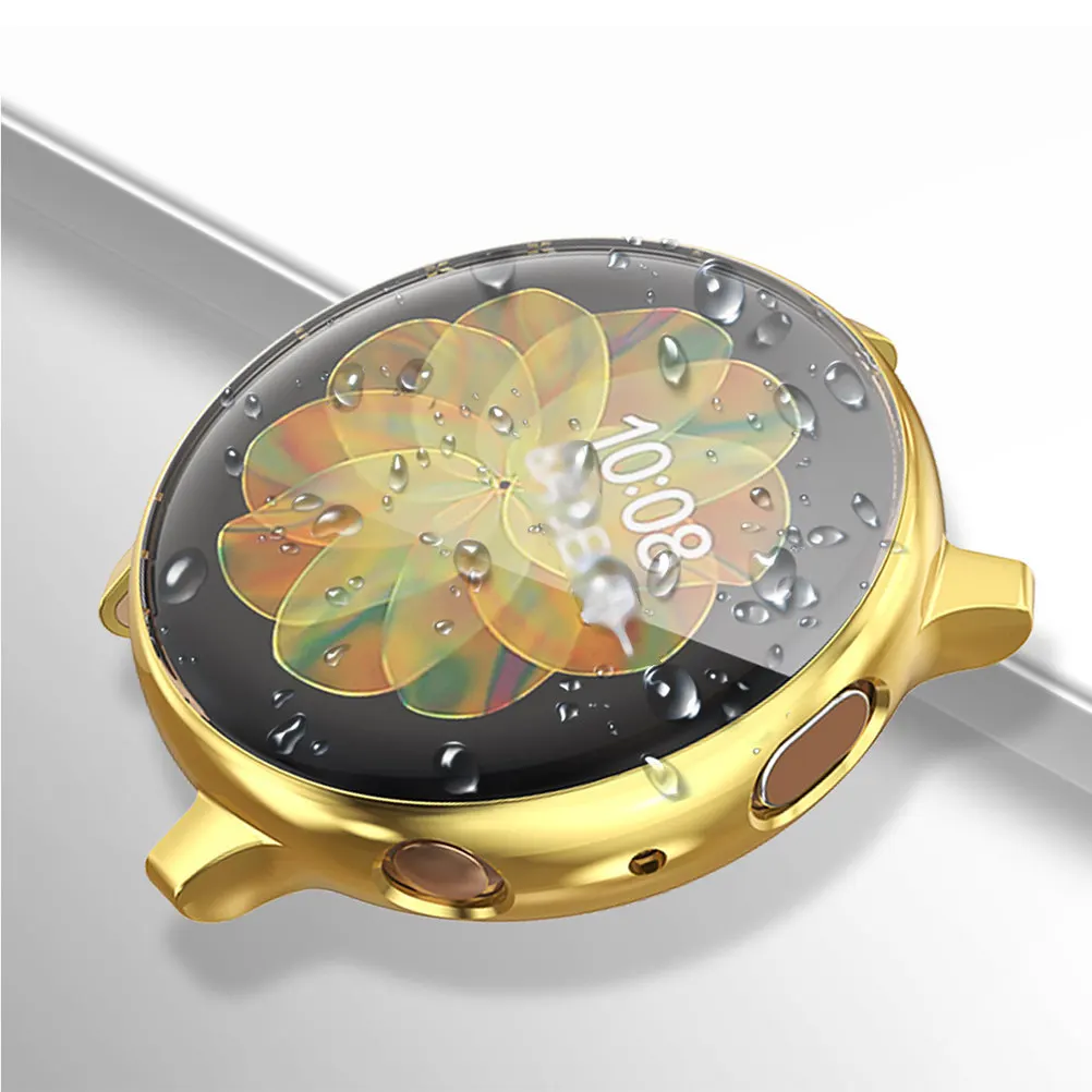 Funda protectora para reloj inteligente con acabado electrochapado, marco lateral y protección antirrayaduras para el modelo 2 Golden de 44 mm.