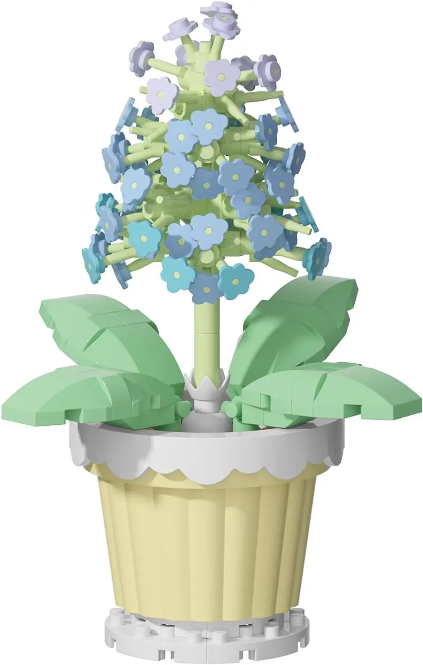 

Hyacinth Mini Potted Flower Building Blocks Micro Particle Bonsai Model DIY Home Desktop Decor Toy Gift with Box