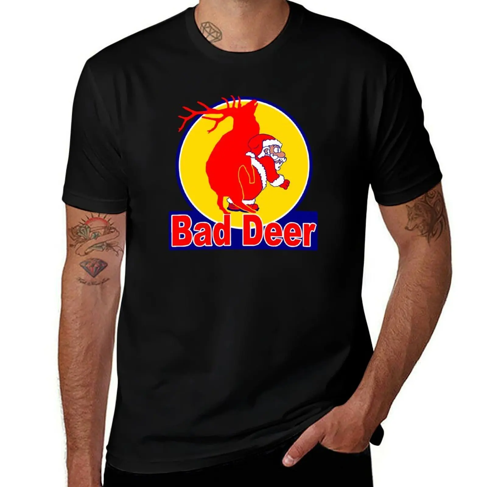 

Bad Deer; Santa Claus, Christmas; T-Shirt plus sizes funny meme t-shirts animal prinfor boys summer clothes mens workout shirts