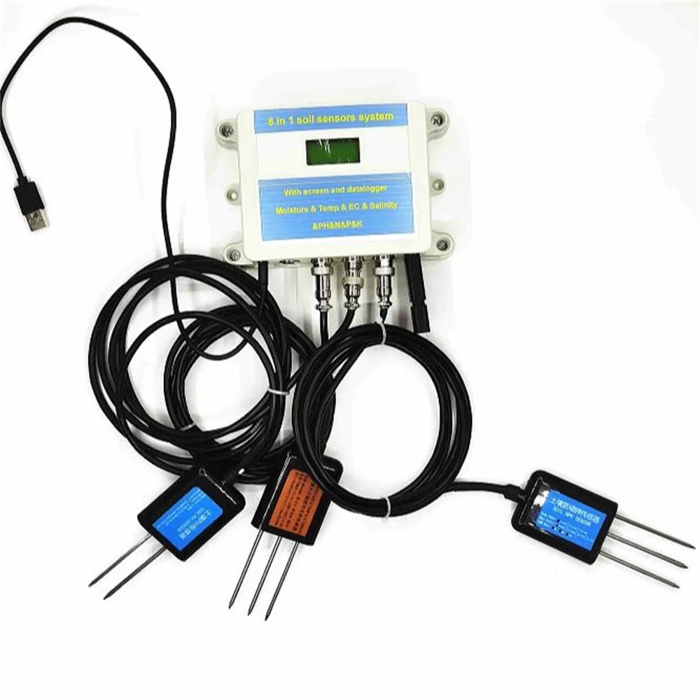 8 w 1 rejestrowanie danych ekranowych INTEGRATOR temperatura wilgotności gleby PH EC zasolenie czujnik NPK