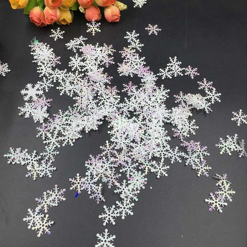 300pcs/lot Snowflakes Christmas Decoration Xmas Tree Hanging Ornament Holiday Garden Christmas Wedding Party Snow Flakes Decor