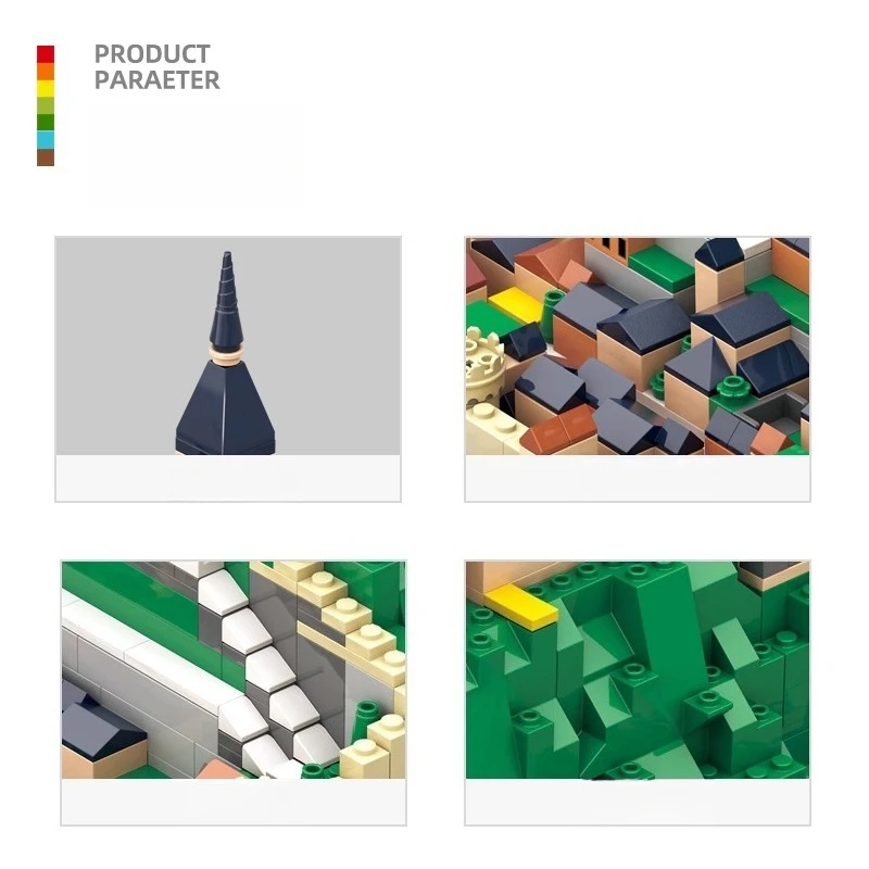 Sembo mont saint-michel blocos de construção montagem educacional das crianças ornamentos de mesa arquitetura estrangeira brinquedos da moda