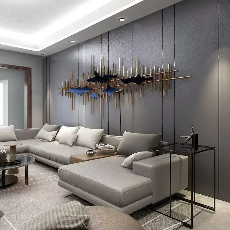 

-200X98cm Modern Simple Iron Wall Decoration 2024 New Creative Personality Light Luxury Living Room Hotel Meeting Room Study