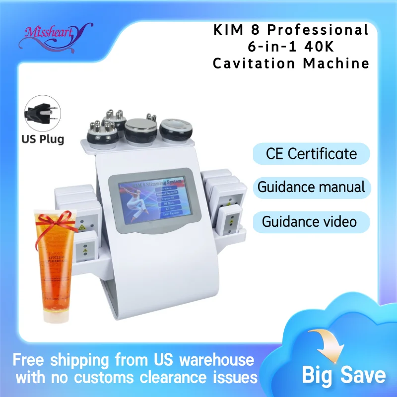 

Miss Queeny 6-in-1 Professional KIM 8 40K Weight Loss Cavitation Machine （Fast Shipping From US Warehouse)