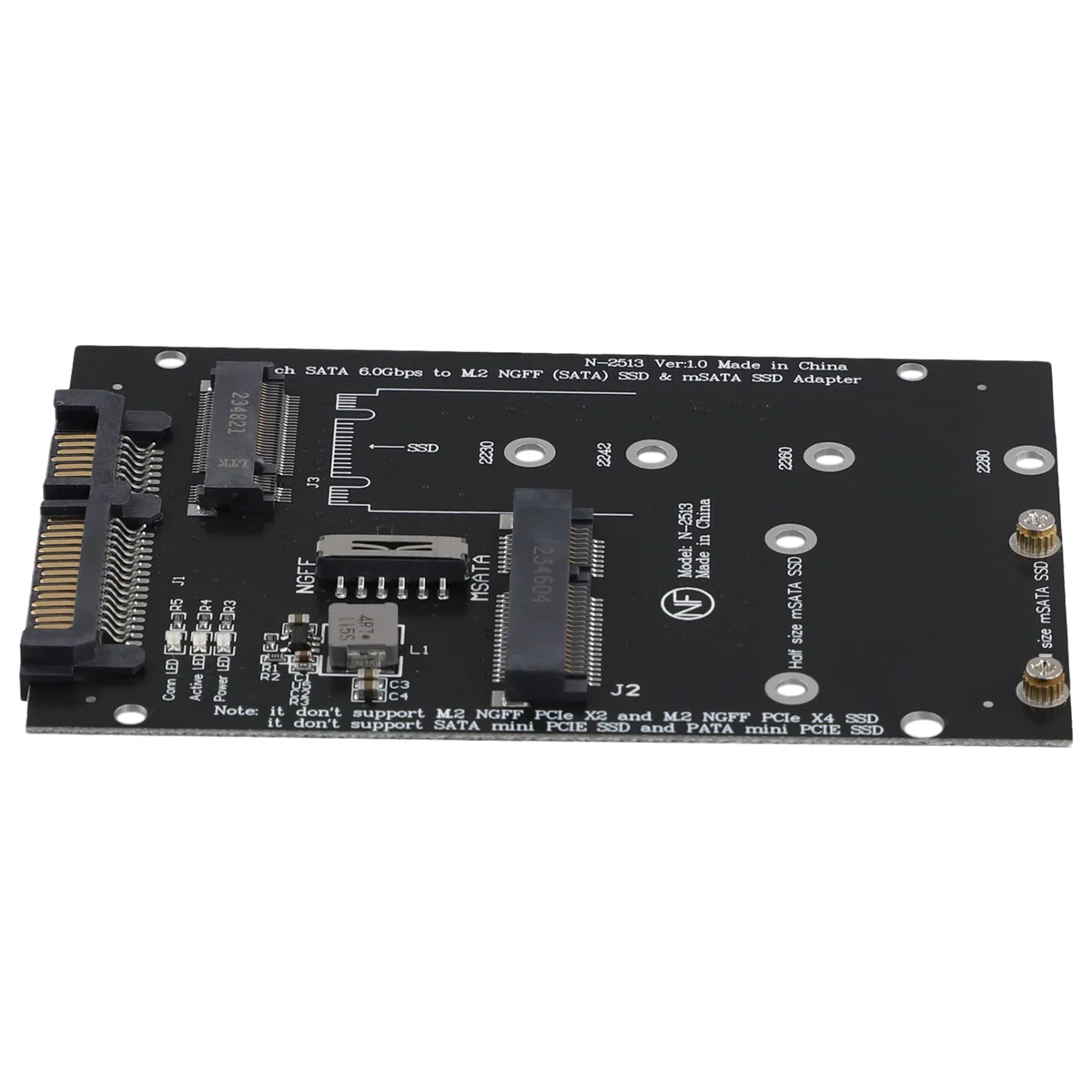 ADEGBO-Ulepszony adapter M.2 NGFF MSATA SSD na 2,5-calowy SATA 3.0 Karta konwertera 2 w 1