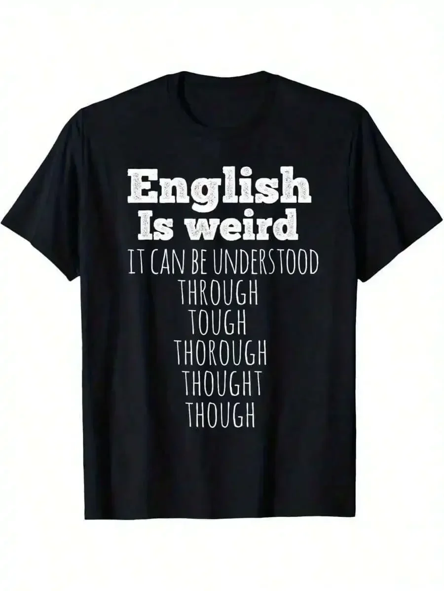 Funny 'English Is Weird' Teacher-Shirt -%, Comfort Fit Men | English & Grammar Enthusiasts