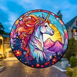1pc Car, RV, Home Decoration Static Cling Glass Sticker, Sunshine Capture Collision Warning Art Stickers - Unicorn#71